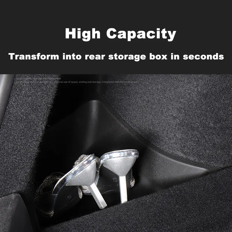 

Side Storage Box For Tesla Upgraded Model 3 2024 Rear Trunk Organizer for Tesla Model Y Waterproof Odorless Garbage Bins