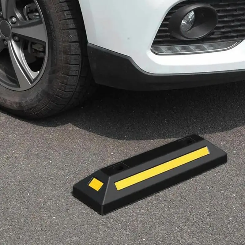 

Car Stoppers For Garage Floor Stopper Safety With 2 Screw Parking Curb Garage With Reflective Tape Rubber for automobiles