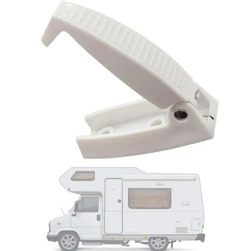 Camping Trailer White ABS Door Catch Luggage RV Accessories Keeps RV Luggage Compartment And Doors Open Door StopperRV Accessory la famille bou – open doors 1 cd