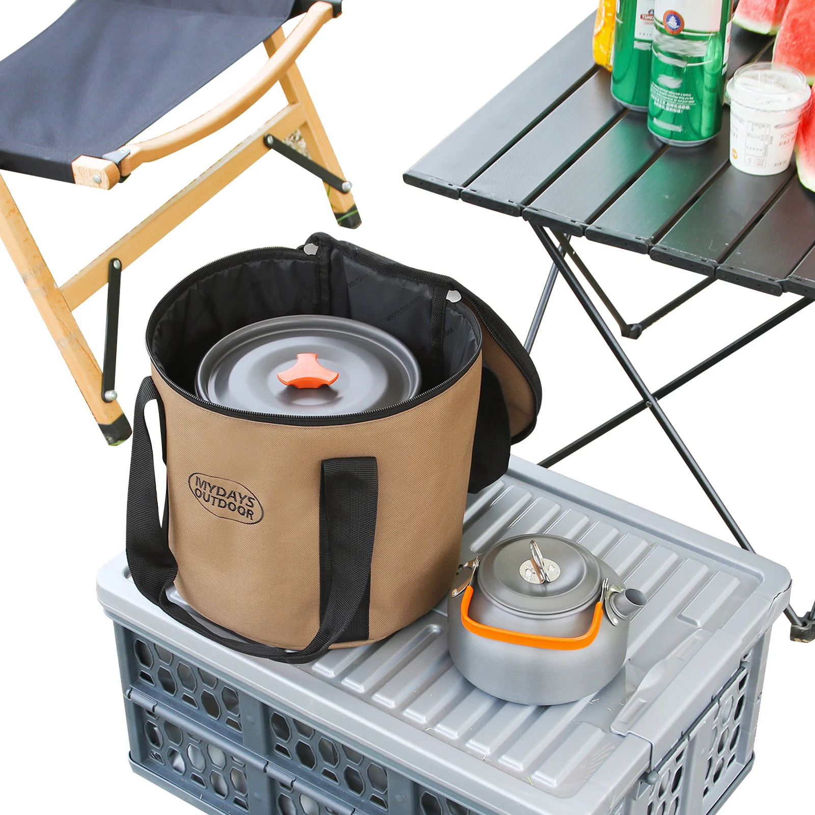 Camping Storage Organizer Camping Stoves Storage Bag Portable Cookware Organizer With Zipper Multifunctional Case