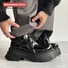 Non irritating design Genuine leather big toe leather shiny formal dress shoes for men height increased by 7cm Derbies trendy 1