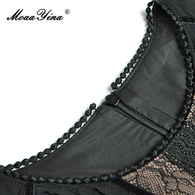 MoaaYina: O Vestido Vintage Perfeito para o Outono 4 Vestido Vintage Spliced MoaaYina