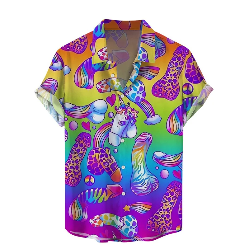 Summer Harajuku 3D Printed Sexy Styles Shirts Hentai Patterns Graphic Short Fashion Funny Cool Men Blouses