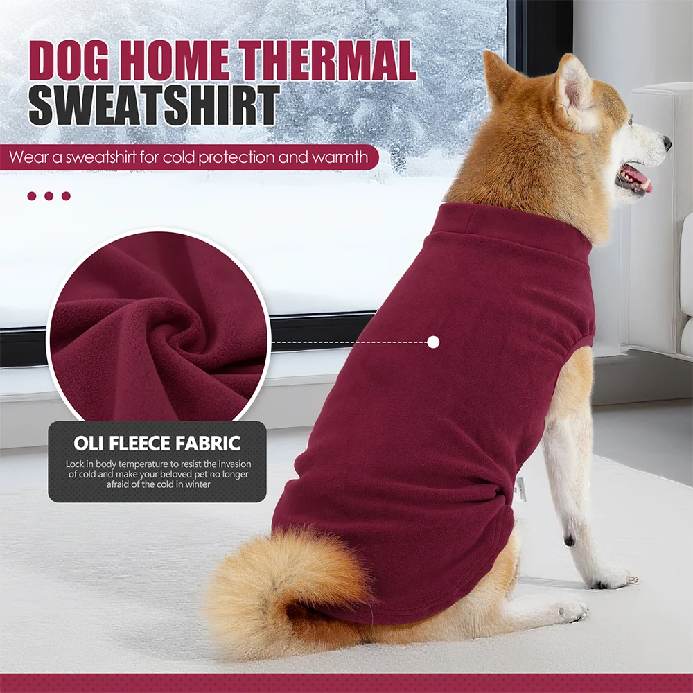 Warm Fleece Dog Clothes – Soft Winter Sweater Pajamas for Medium Large Dogs