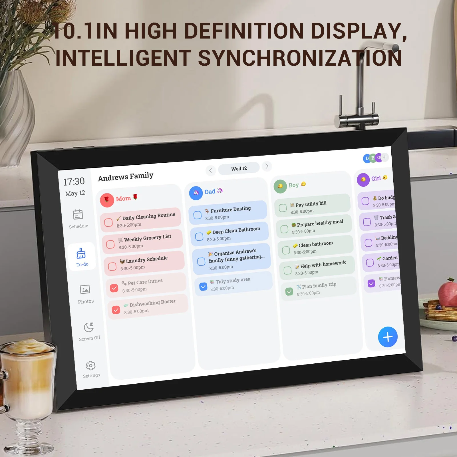 【New】10.1in Smart Digital Calendar and Planner HD Touchscreen Smart Calendar with Chore Chart for Family Office