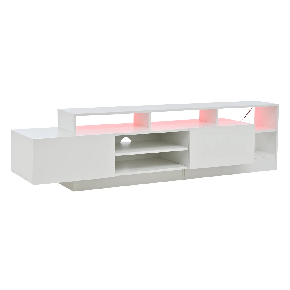 190 x 40 x 48,5 cm moderner TV-Schrank für TV-Geräte bis zu 70 Zoll, offener Stauraum mit LED-Anzeigen, Lowboard mit Hochglanz – Detail 27