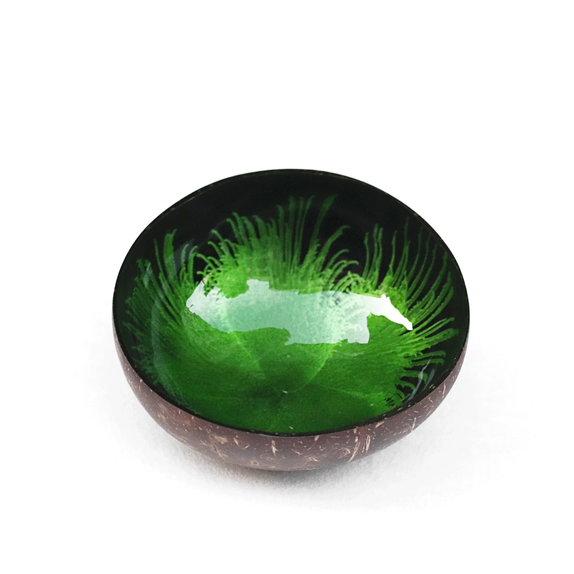 Natural Superior Coconut Bowl Splash Ink Coconut Shell Candy Storage Bowl Container Desk Ornament Creative Handicraft Decoration 4