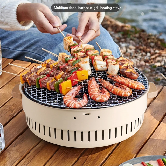 Portable Smokeless Charcoal Grill Korean Style Table Charcoal Barbecue Grill  Stainless Steel BBQ Grill Stove for Outdoor - AliExpress