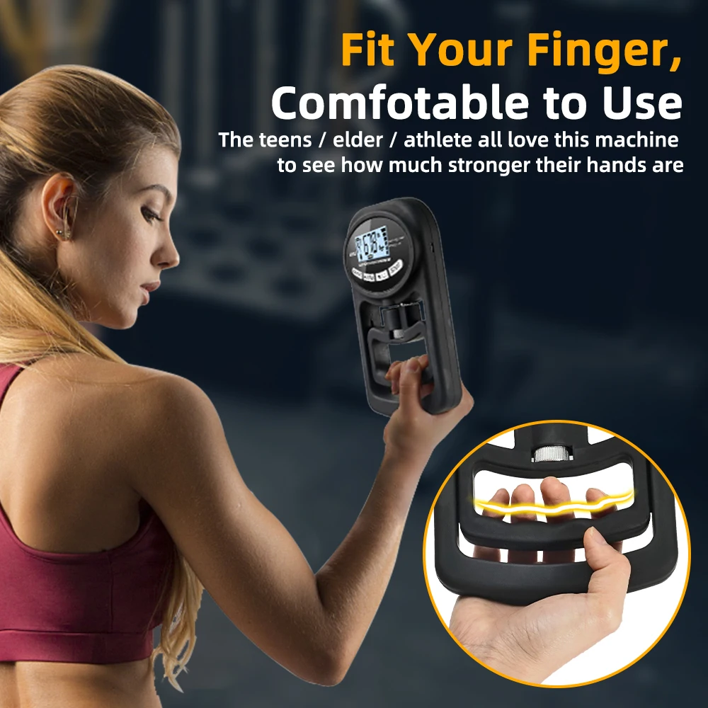 Digital Hand Dynamometer Grips Strength Trainer Electronic Tester Meter Gauge Measurer USB LCD Screen 265 Lbs