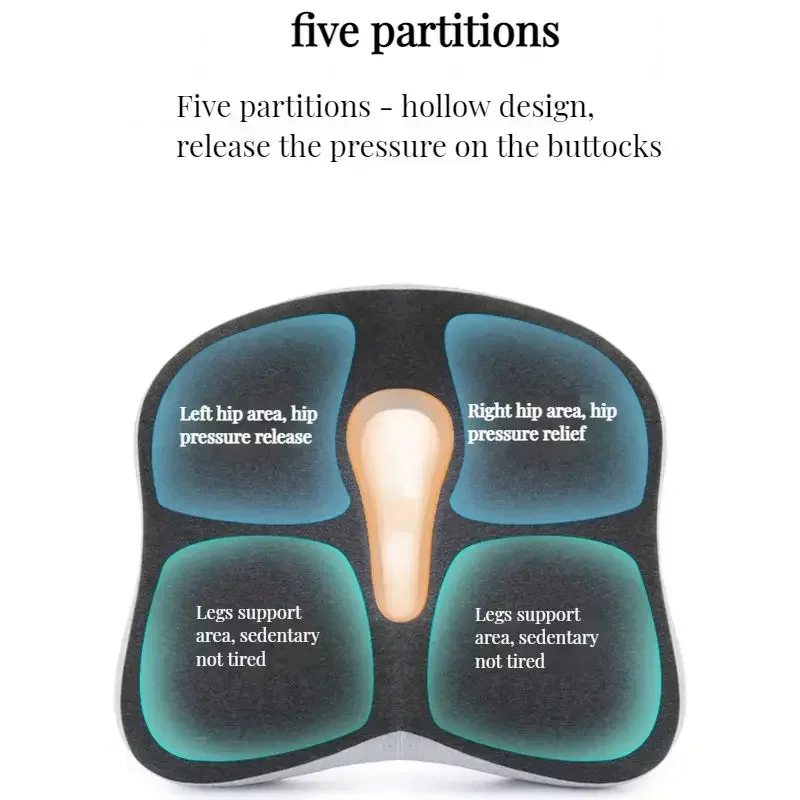Memory Foam Seat Cushion Office Chair Cushion Car Seat Support Waist Pillow Massage Buttocks Pad Pain Relief Orthopedic Pillow 4
