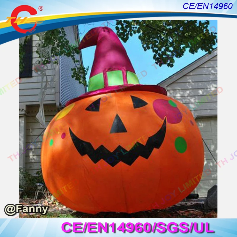 

8m26ft tall Lighting Giant Halloween Inflatable Pumpkin with Hat Jack O Lantern pumpkin for outdoor