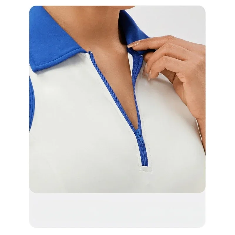 Summer 2XL Zip Front Tennis Skirt Dress,Solid Sleeveless Golf Dress for Workout Exercise Skirt Athletic Dresses