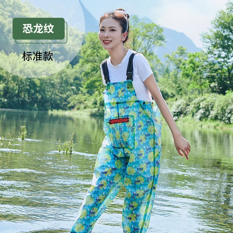 Women Waterproof Fishing Thickening Half-bodyPVC Waders Pants Non-slip  Boots Women Beach Camping Hunting Wading Jumpsuit Fishing