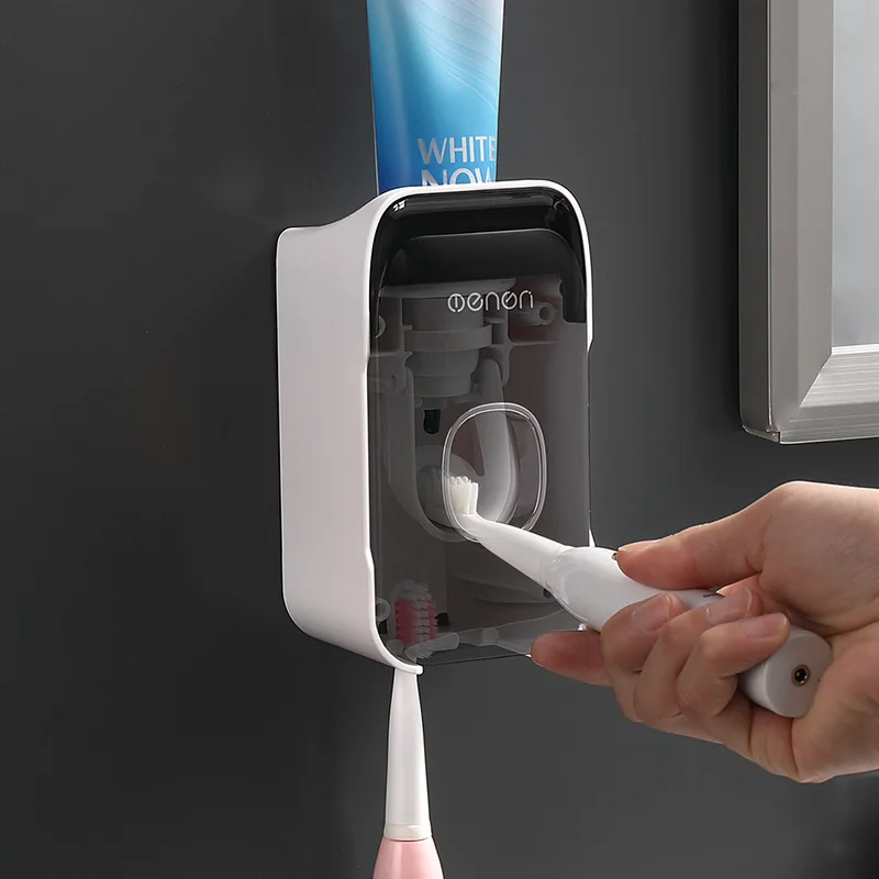 Toothpaste Squeezer Fully Automatic Wall-Mounted Toothpaste Toothbrush Storage Rack