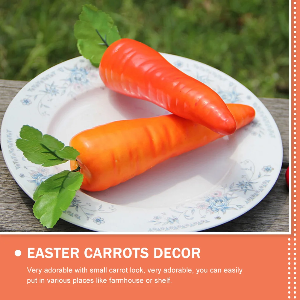 Food photography props vegetable ornaments 4 Pcs Artificial Carrot Mini Toys Party Decoration Props Simulation Vegetable Carrots Foam Easter Photography