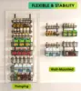 9-Tier Over The Door Pantry Organizer, Pantry Storage and Organization, Black Metal Hanging Spice Rack Seasoning Shelves Door, W 5