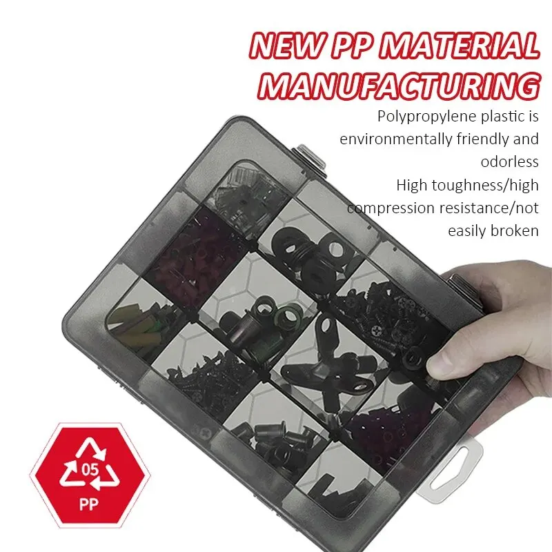 Parts Box Plastic Multi-cell Storage Screw Box Tool Classification Electronic Components Drill Accessories Thickened Lattice Box 3