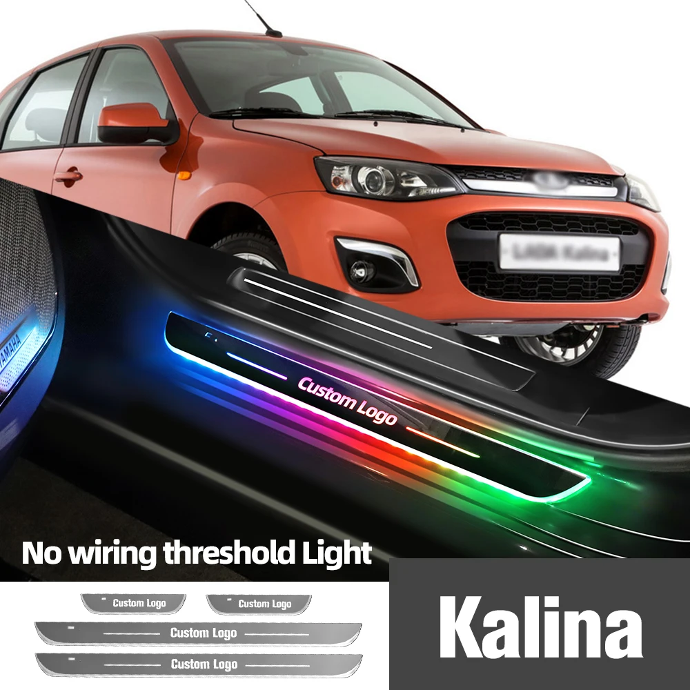 

For Lada Kalina 2004-2022 2014 2016 2019 2021 Car Door Sill Light Customized Logo LED Welcome Threshold Pedal Lamp Accessories