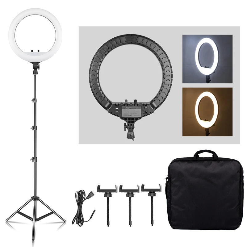 cable cameras 18 Inch Ring Light 480pcs led beads Dimmable 6500K LED Lamp With Tripod Studio Photo Lamp For Photography Makeup YouTube Live px625 battery
