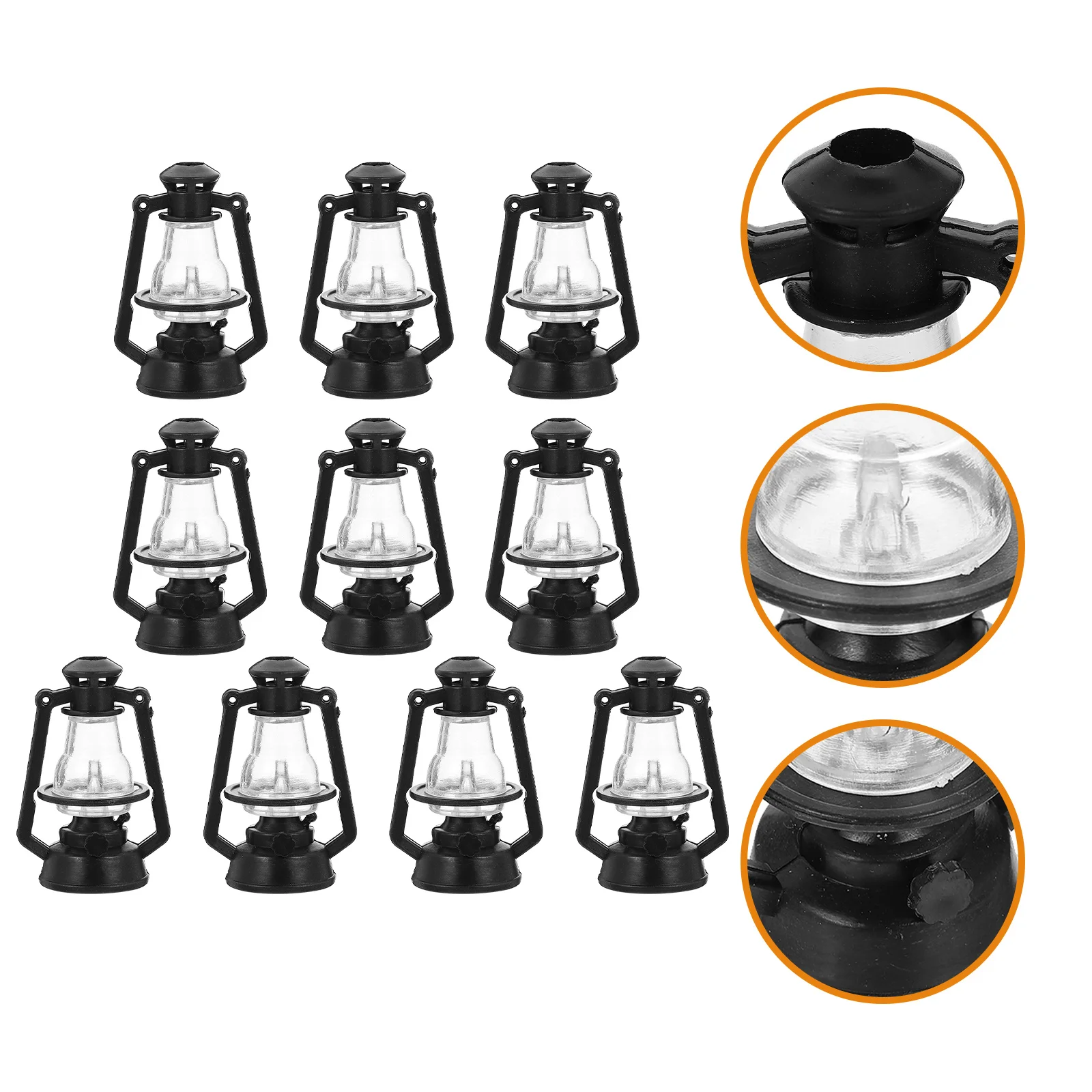 Mini Kerosene Lamp Xmas Decor Lantern Light Adorn Shaped Christmas Ornament Model Miniature Tree Hanging 10 Pcs