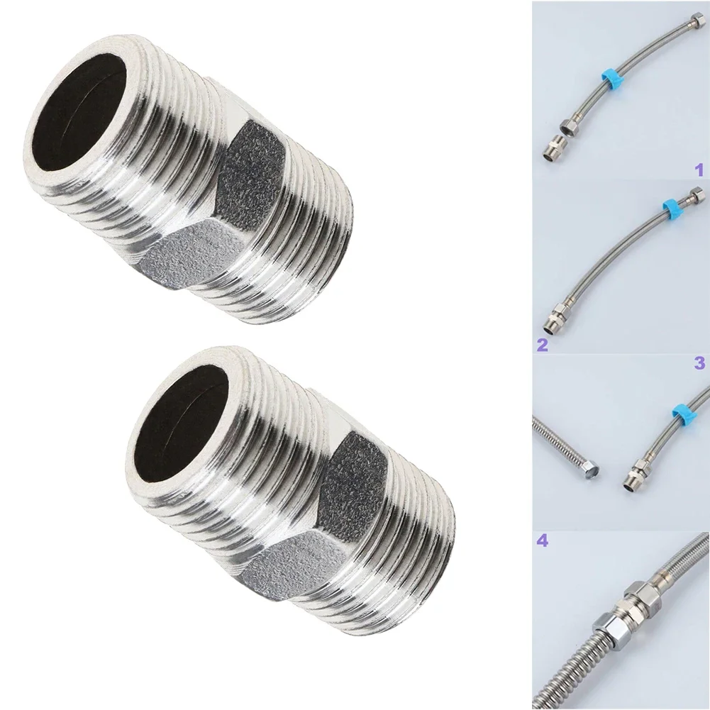 Shower hose extender 2 Pcs Shower hose extension pipe universal hose extender bathroom accessories for DIY showers bathrooms RVs outdoor showers