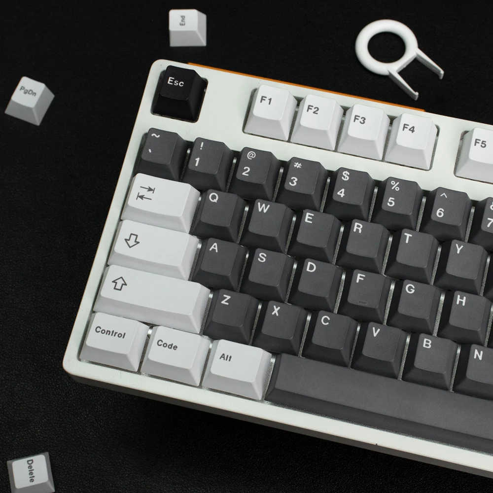 Grande Conjunto de Teclado Mecânico Cinzas Gmk Dye-sub Perfil Cereja Pbt Keycap Inglês Custom Personality Keycaps 61 64 68 75 84 - Imagem 4