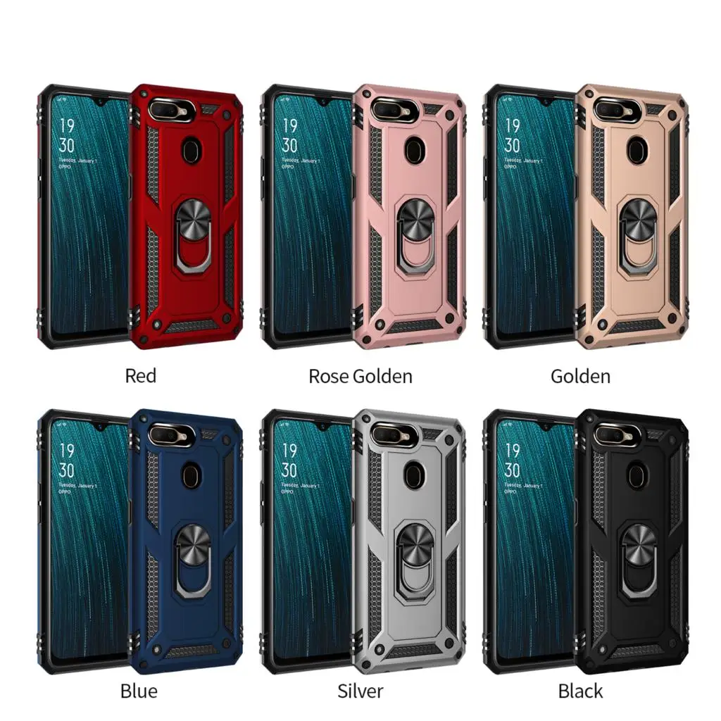 Oppo A5s AX5s Case Luxury Shockproof Car Holder Ring Magnet Case