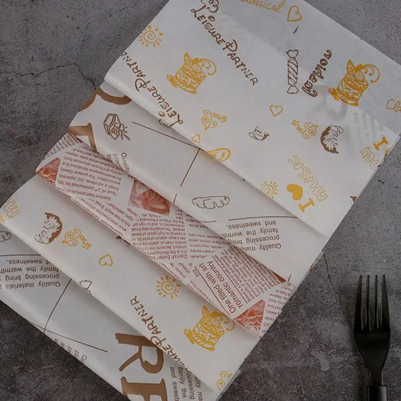 Sandwich Paper Wraps Grease Resistant Tray Basket Liners Paper Grease Proof Sandwich Wrapping Square Hot Dog Wrappers
