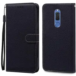 Leather Wallet Phone Case - Elegant Design with Card Slots and Stand for Huawei Mate 10 Lite (Black)