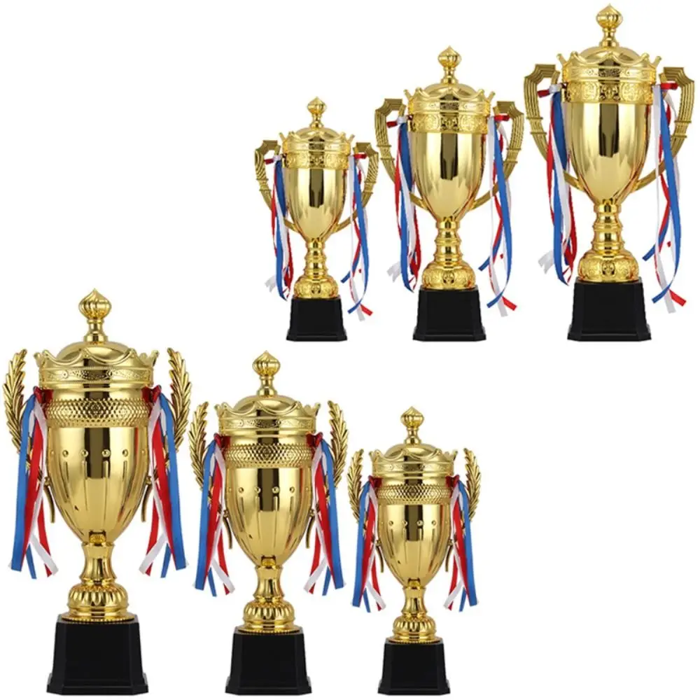Metal Model Gold Trophy Awards Crown with Lid Small Prize Cup Competition Soccer Sports Games Winner Award Trophy Toy