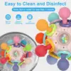 Baby Sensory Teething Toys, Montessori Baby Teethers Rattle Chew Toys - Educational Learning Gifts for Infant Newborn Boys Girls 5