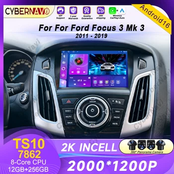 Radio para Auto Android 16 para Ford Focus 3 Mk3 2011 2012 - 2019 Reproductor Multimedia de Video Android Auto Carplay BT Auto Estéreo GPS WiFi 1