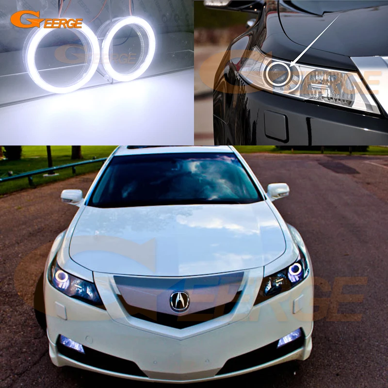 

For Acura TL 2009 2010 2011 2012 2013 2014 Excellent Ultra Bright COB Led Angel Eyes Kit Halo Rings Day Light