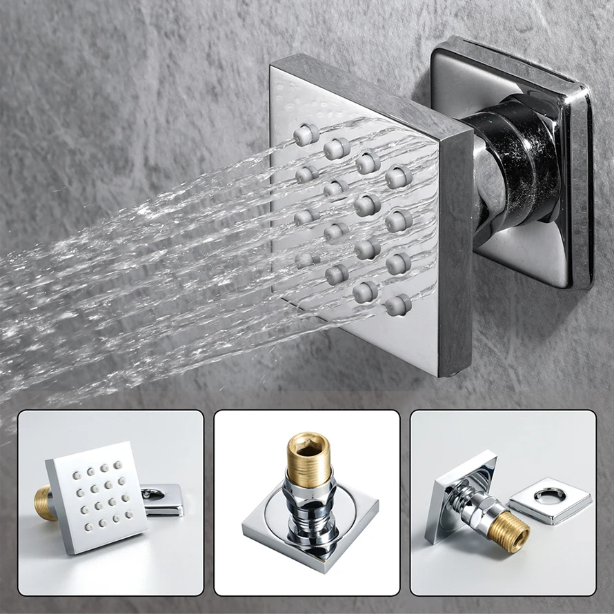 M Boenn Hotel Emotional Spa LED Shower Head Bathroom Shower System Set Faucet Smart Thermostatic Mixer Powerful Body Jet Massage