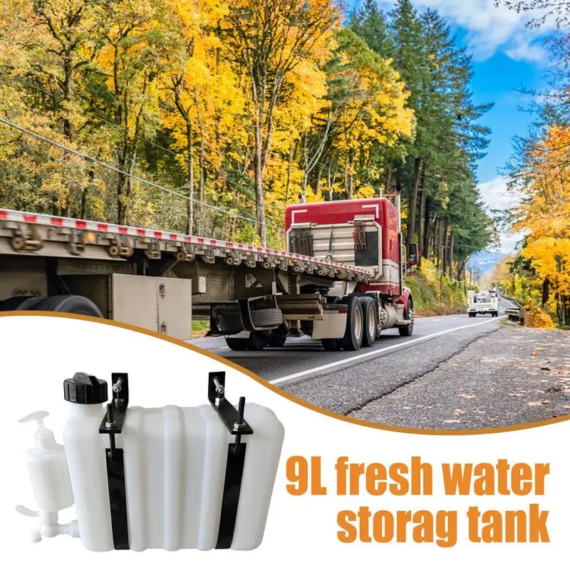 Fresh Water Holding Tank 9L Water Storage Container With Spigot Jug Portable Utility Tank Carrier For Truck