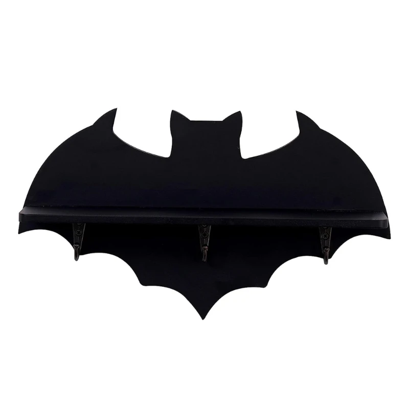 

Bat Crystal Shelf Wall Mounted Floating Shelves Hanging Floating Wood Shelves for Goth Home Bedroom Bathroom Dropshipping