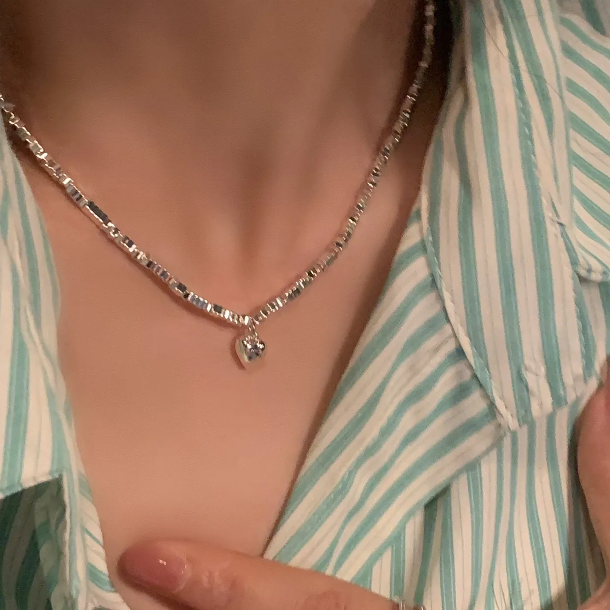 Fashion Elegant Irregular Pearl Necklaces Luxury Clavicular Chain Link Love Heart Necklace for Women Ladies Party Gifts Jewelry