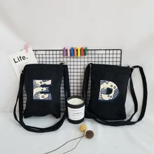 

Wave Alphabet Canvas Ladies Handbag Messenger Bag Fashion Phone Key Perfume Hand Cream Ladies Shoulder Bag Storage Bag Girls Bag