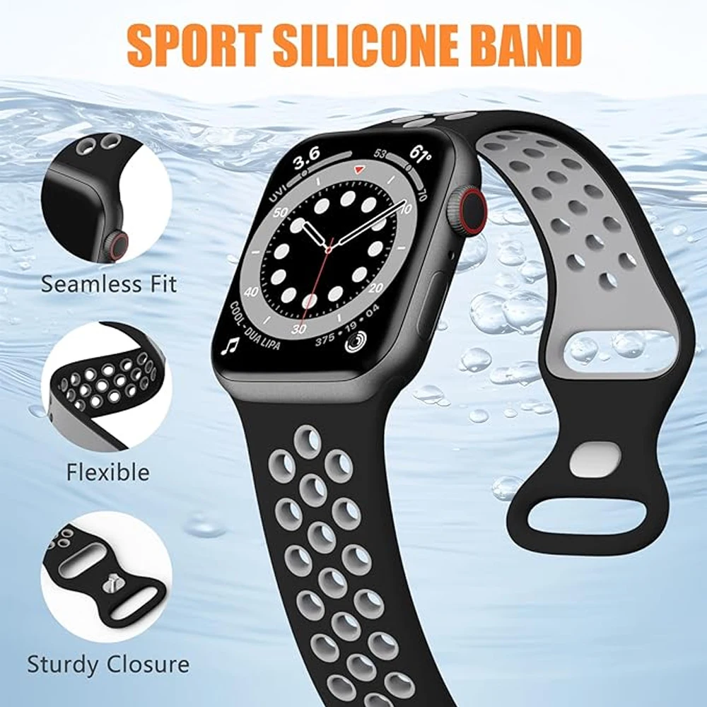 Premium Soft Silicone Band with Metal Buckle