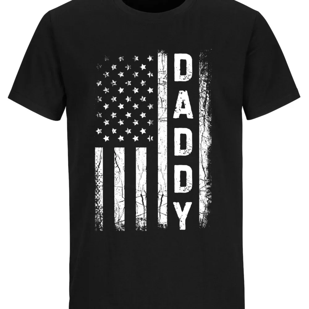 

Daddy USA Flag Patriotic T Shirt Fathers Day Gift Hero Husband Printed Tees Tops Premium Cotton Male Short Sleeve