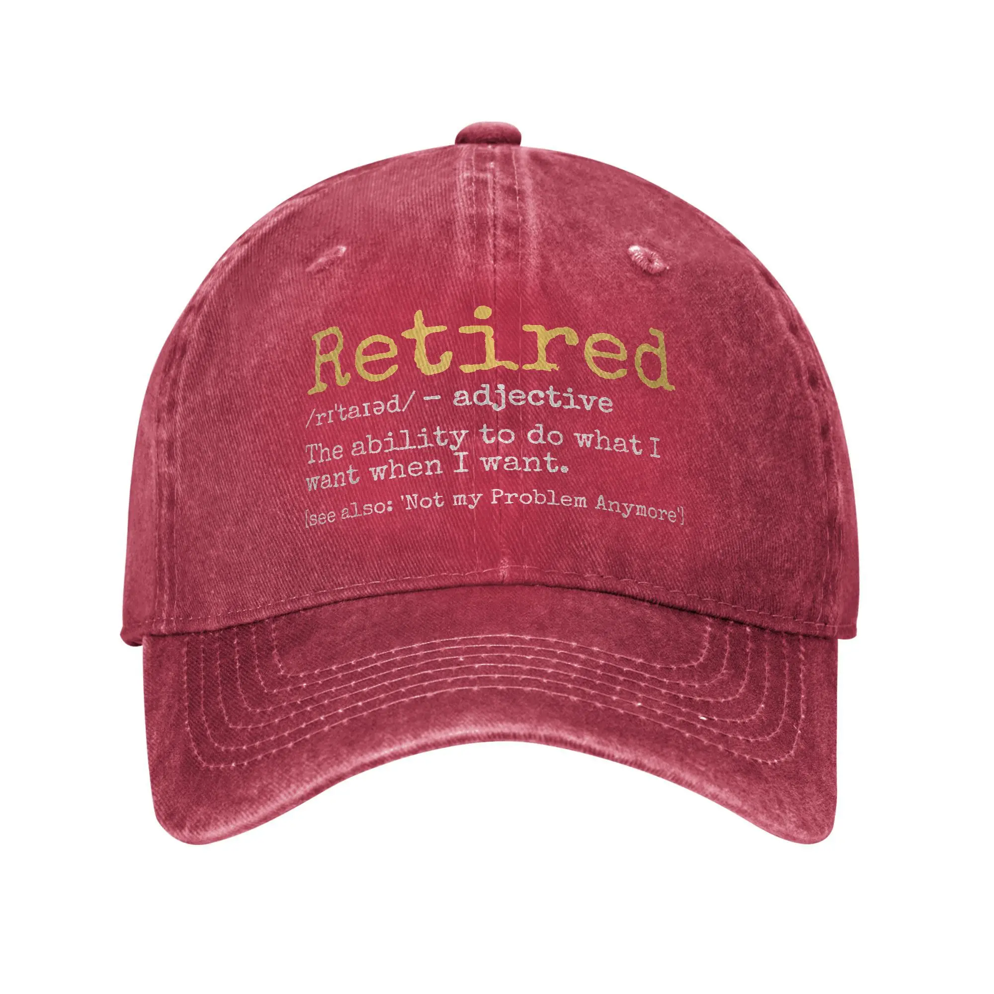 Fashionable Unisex Distressed Washed Snapback Cap - Funny Retirement Gag Baseball Hat
