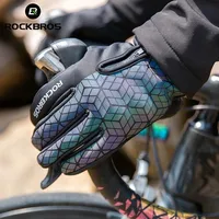 ROCKBROS Winter Cycling Gloves Bicycle Gloves Touch Screen Windproof Thermal Warm Fleece Gloves Men Women Bike Riding Gloves