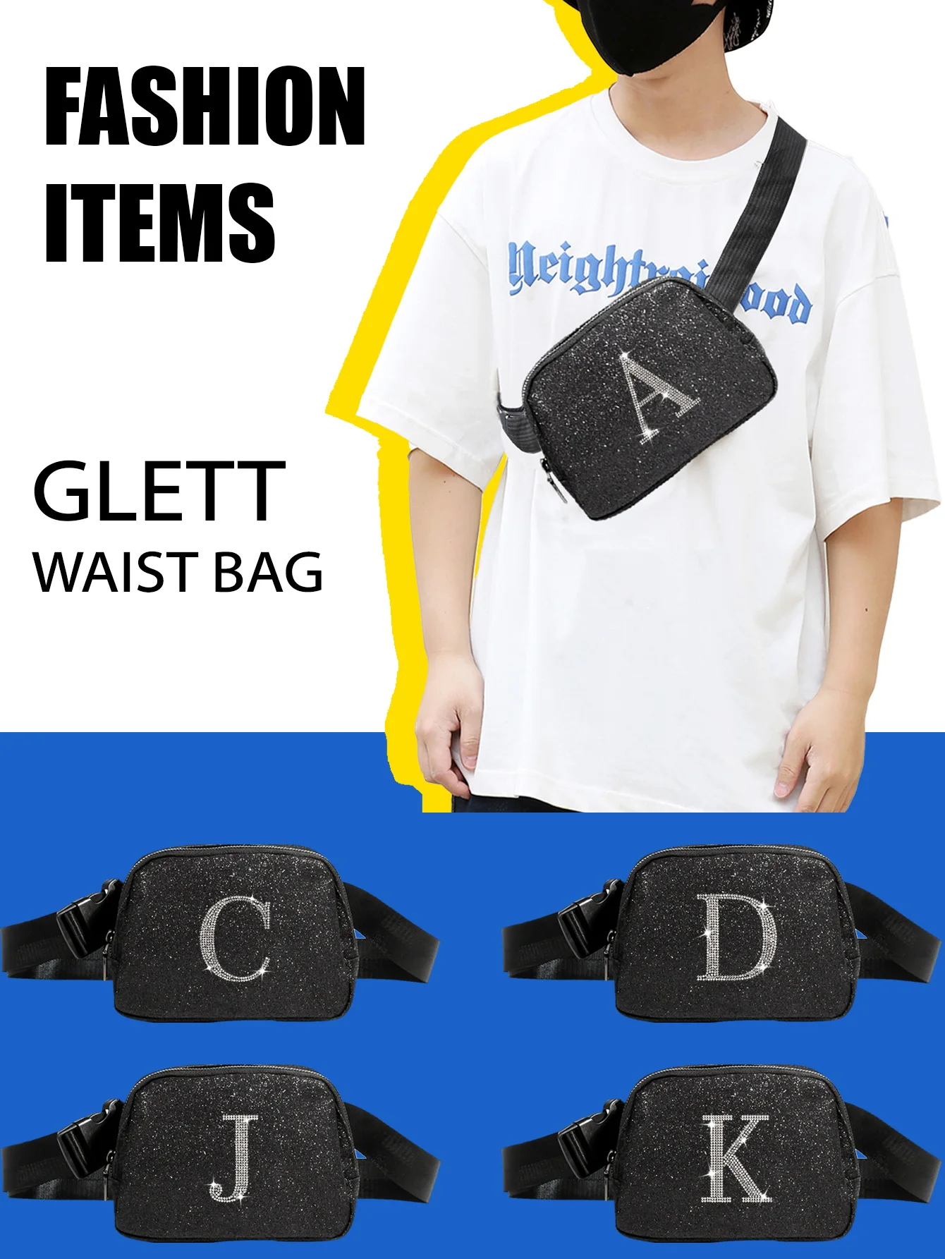 

Greet Material Men's Waist Bag, Waterproof and Stain Resistant Chest Bag,Large Capacity Storage Bag, Organizer Bag