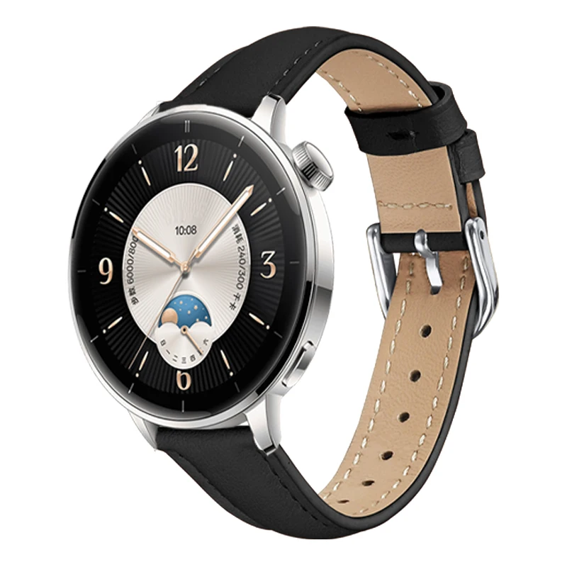 Leather Sport Band Replacement: Slim Adjustable Wristband for Business and Casual Wear
