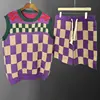 2023 Men Breathable Comfortable 2 Piece Set High Quality Contrast Stripe Knit Sleeveless Tank Top +Short Homme Camisetas Hombre 1