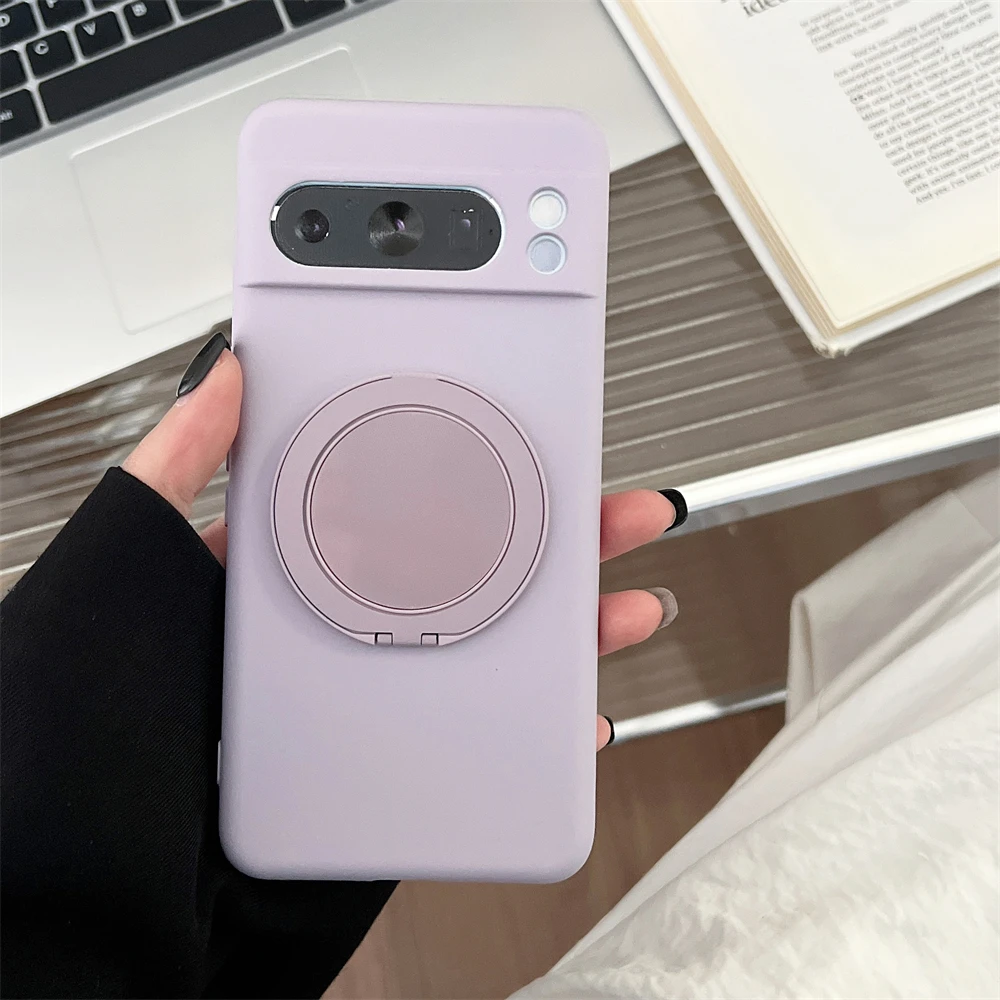 Liquid Silicone Magnetic Phone Case with Stand Holder