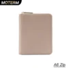 Moterm Genuine Pebbled Grain Leather A6 Zip Cover with Back Pocket Cowhide Planner Zipper Organizer Agenda Journal Diary 1