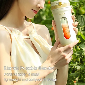 350ML Electric Portable Blender Juicer Fruit Mixers 3.7V/7.4V USB Charging Smoothie Juicer Cup Squeezer Juice Maker Detachable 3
