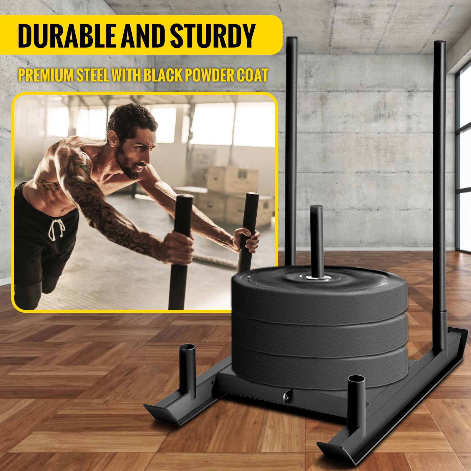 Steel Weight Sled for Fitness and Strength Training