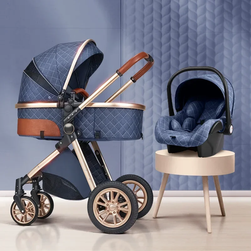 

Stroller Multifunctional Newborn Travel Stroller High Landscape Two-way Seat Lightweight Folding Four-wheeled Baby Stroller